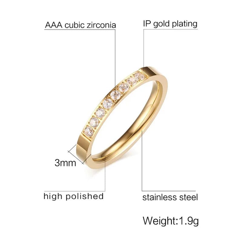 Eleganza Italiana Cute 3mm Romantic Wedding Engagement Rings Women AAA+ CZ Stone Crystal Ring Streetwear high fashion shein amazon temu target Walmart online