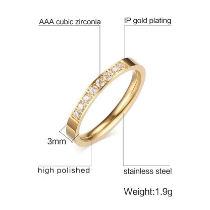 Eleganza Italiana Cute 3mm Romantic Wedding Engagement Rings Women AAA+ CZ Stone Crystal Ring Streetwear high fashion shein amazon temu target Walmart online