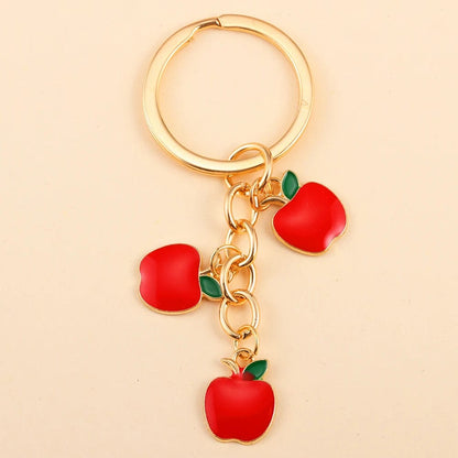 Eleganza Italiana Cute Alloy Enamel Apple Pineapple Charms Keychain Lovely Fruit Pendants Keyrings For Women Kids Car Key Decor Party Jewelry Gift Streetwear high fashion shein amazon temu target Walmart online