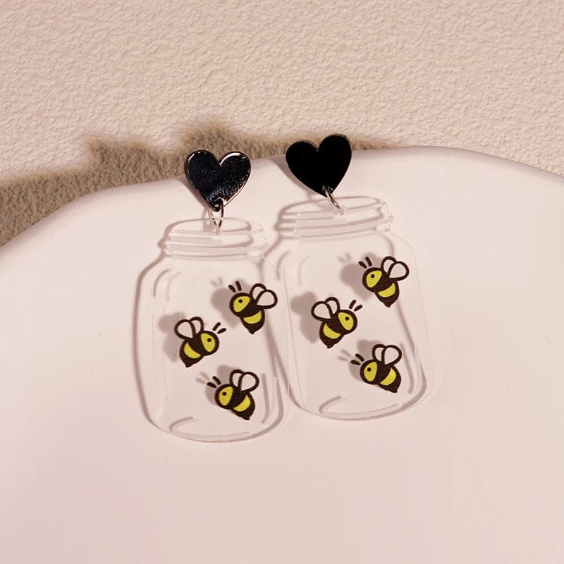 Eleganza Italiana Cute Cat Design Dangle Earrings Acrylic Jewelry Adorable Gift For Women Girls Daily Casual Frog Bee Pig Hamster Streetwear high fashion shein amazon temu target Walmart online