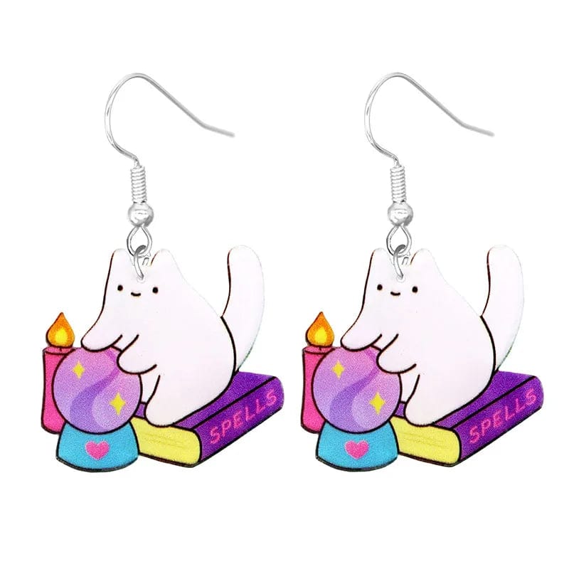 Eleganza Italiana Cute Cat Design Dangle Earrings Acrylic Jewelry Adorable Gift For Women Girls Daily Casual Frog Bee Pig Hamster Streetwear high fashion shein amazon temu target Walmart online