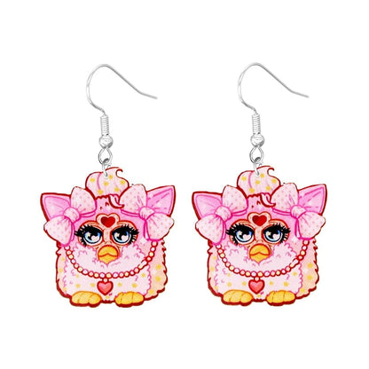 Eleganza Italiana Cute Cat Design Dangle Earrings Acrylic Jewelry Adorable Gift For Women Girls Daily Casual Frog Bee Pig Hamster Streetwear high fashion shein amazon temu target Walmart online