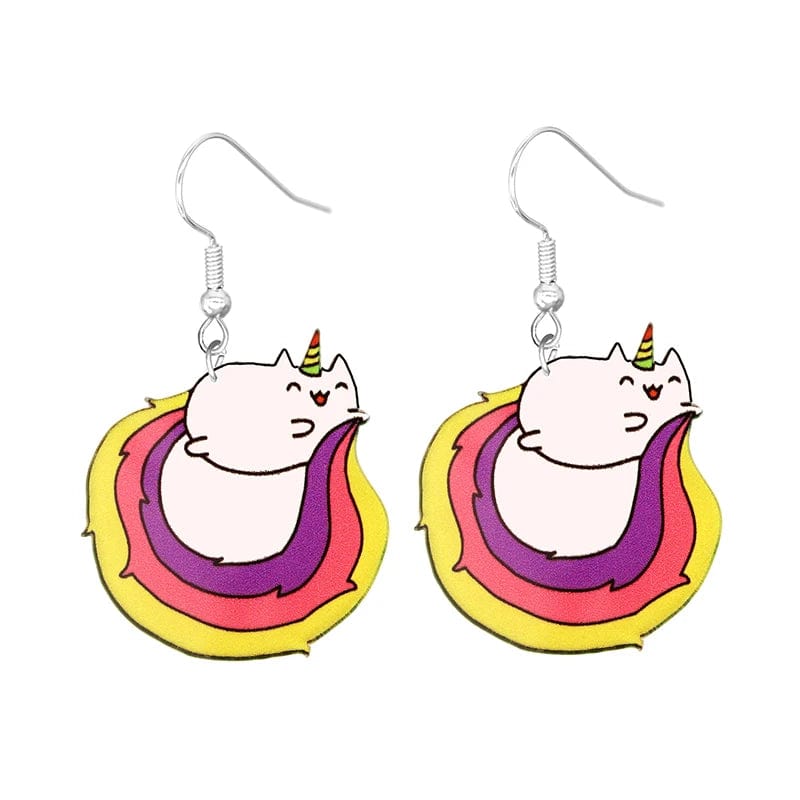 Eleganza Italiana Cute Cat Design Dangle Earrings Acrylic Jewelry Adorable Gift For Women Girls Daily Casual Frog Bee Pig Hamster Streetwear high fashion shein amazon temu target Walmart online