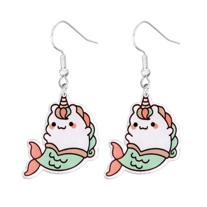 Eleganza Italiana Cute Cat Design Dangle Earrings Acrylic Jewelry Adorable Gift For Women Girls Daily Casual Frog Bee Pig Hamster Streetwear high fashion shein amazon temu target Walmart online