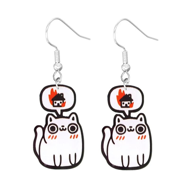 Eleganza Italiana Cute Cat Design Dangle Earrings Acrylic Jewelry Adorable Gift For Women Girls Daily Casual Frog Bee Pig Hamster Streetwear high fashion shein amazon temu target Walmart online