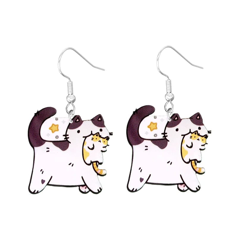 Eleganza Italiana Cute Cat Design Dangle Earrings Acrylic Jewelry Adorable Gift For Women Girls Daily Casual Frog Bee Pig Hamster Streetwear high fashion shein amazon temu target Walmart online