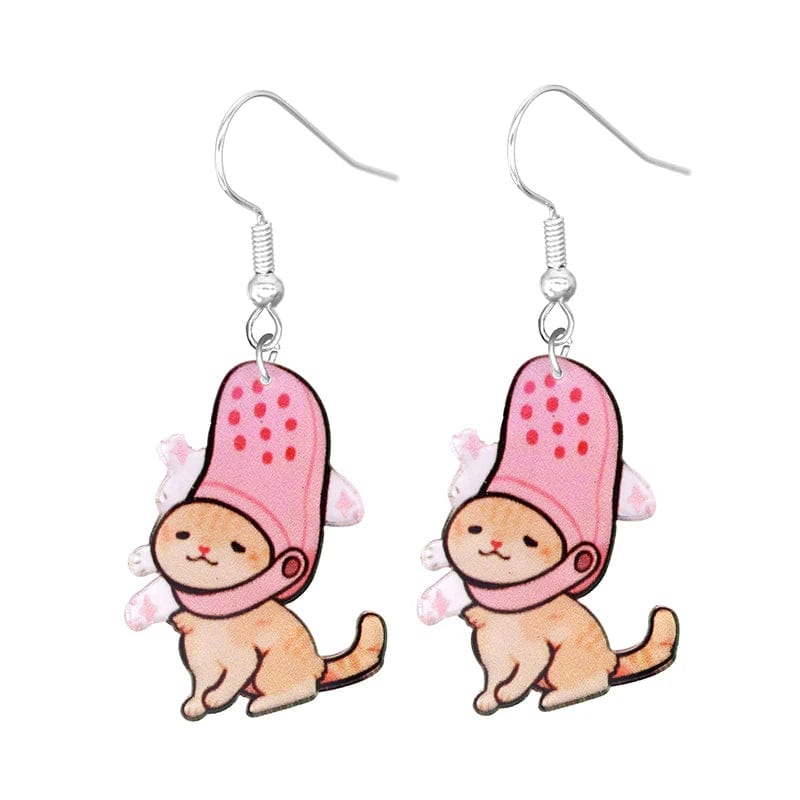 Eleganza Italiana Cute Cat Design Dangle Earrings Acrylic Jewelry Adorable Gift For Women Girls Daily Casual Frog Bee Pig Hamster Streetwear high fashion shein amazon temu target Walmart online