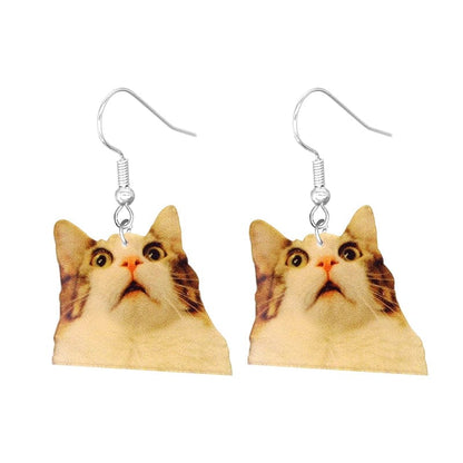 Eleganza Italiana Cute Cat Design Dangle Earrings Acrylic Jewelry Adorable Gift For Women Girls Daily Casual Frog Bee Pig Hamster Streetwear high fashion shein amazon temu target Walmart online