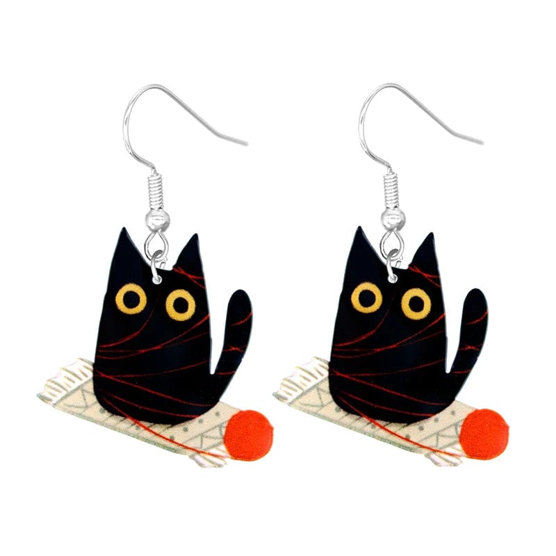 Eleganza Italiana Cute Cat Design Dangle Earrings Acrylic Jewelry Adorable Gift For Women Girls Daily Casual Frog Bee Pig Hamster Streetwear high fashion shein amazon temu target Walmart online