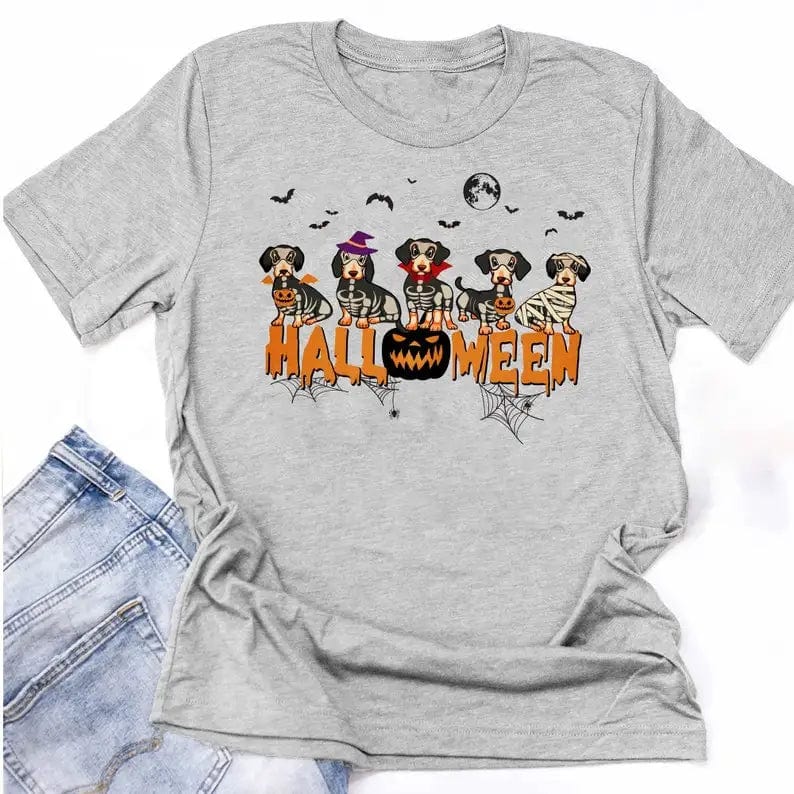 Eleganza Italiana Dachshund Halloween Shirt, Pumpkin Fall Dachshund Lover Gift  Short Sleeve y2k Top Tees O Neck Streetwear harajuku Drop Shipping Streetwear high fashion shein amazon temu target Walmart online