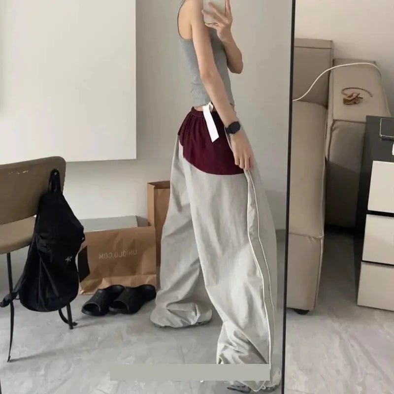 Eleganza Italiana Deeptown Harajuku Parachute Cargo Pants Women Kpop Oversized Korean Y2k Streetwear Patchwork Trousers Jogging Sweatpants Hippie Streetwear high fashion shein amazon temu target Walmart online