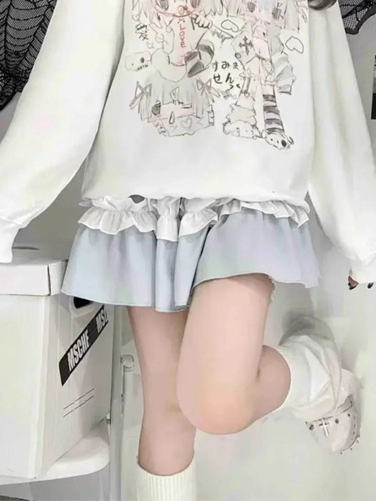 Eleganza Italiana Deeptown Y2k Japanese Harajuku Anime White Hoodie Kawaii Cute Cartoon Streetwear School Student Sweatshirt Long Sleeve Tops 2023 Streetwear high fashion shein amazon temu target Walmart online