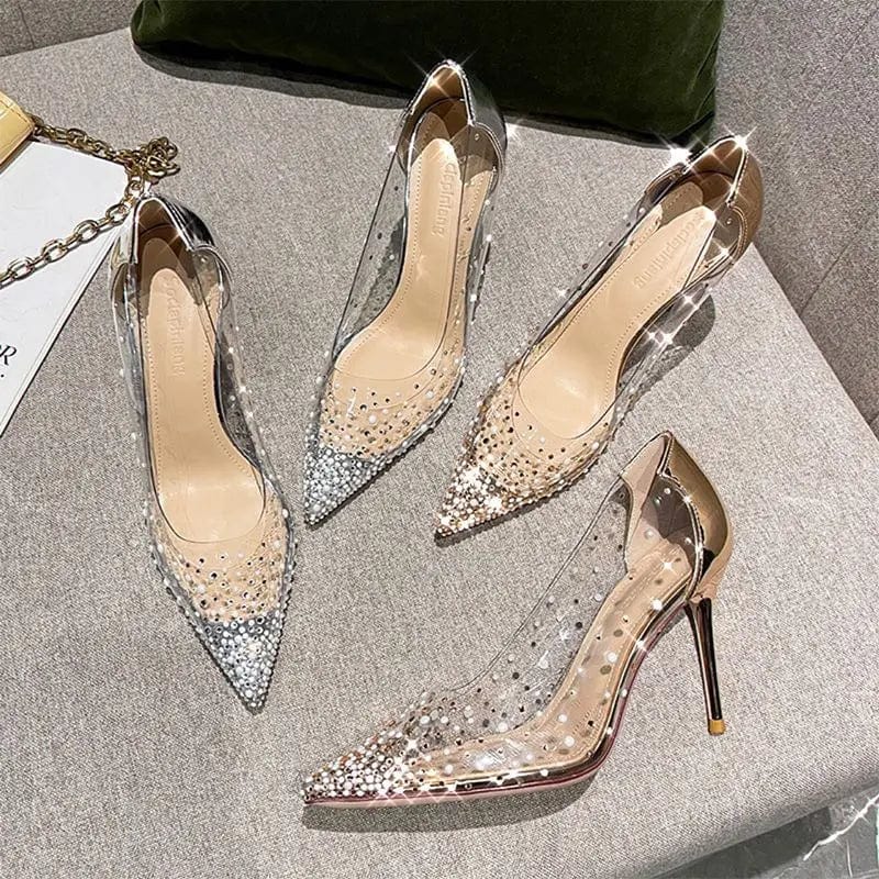 Eleganza Italiana Diamond Pointed Toe with Crystals Transparent Rhinestone Shoes for Woman 2024 Wedding Bride Shoe on Heeled Clear Pumps Y2k 39 E Streetwear high fashion shein amazon temu target Walmart online