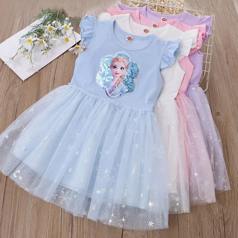 Eleganza Italiana Disney Summer New Girls Dress for Children Frozen Elsa Anna Princess Girl clothes Short Sleeve Ball Gown Carnival Party Dresses Streetwear high fashion shein amazon temu target Walmart online