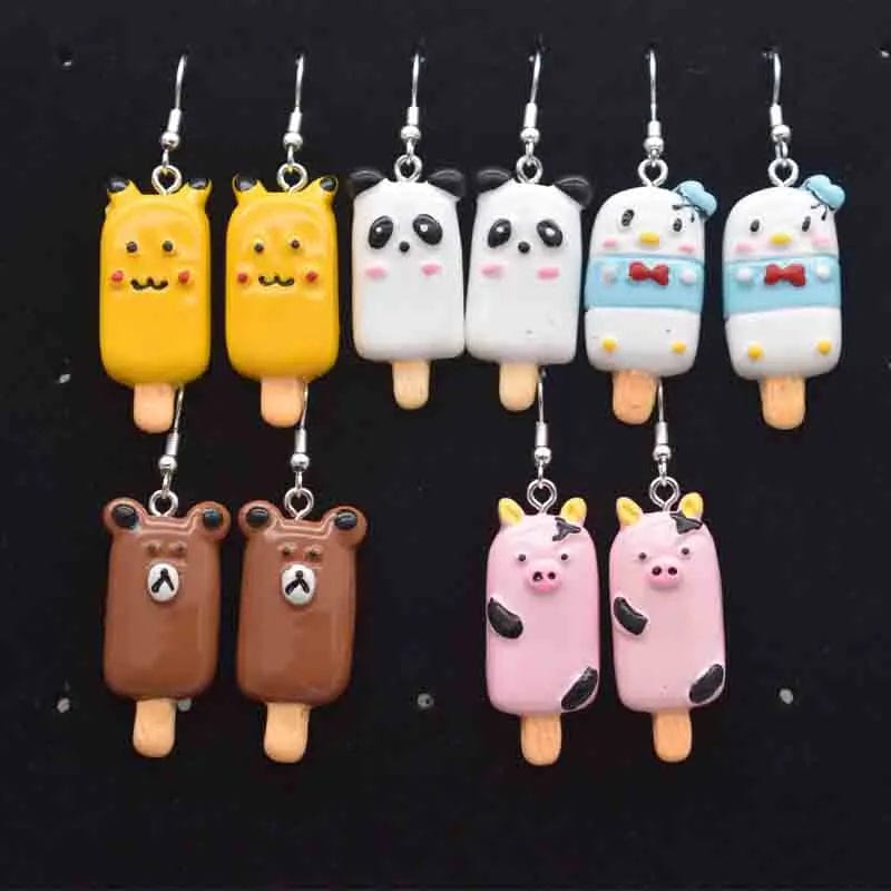 Eleganza Italiana Earring For Women Resin Handmade Cute Animals Ice Cream Drinks Candy Fruits Pissa Drop Earrings Funny Gift Streetwear high fashion shein amazon temu target Walmart online