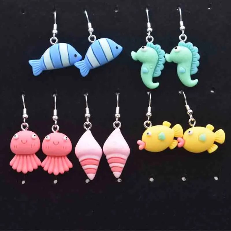 Eleganza Italiana Earring For Women Resin Handmade Cute Animals Ice Cream Drinks Candy Fruits Pissa Drop Earrings Funny Gift Streetwear high fashion shein amazon temu target Walmart online