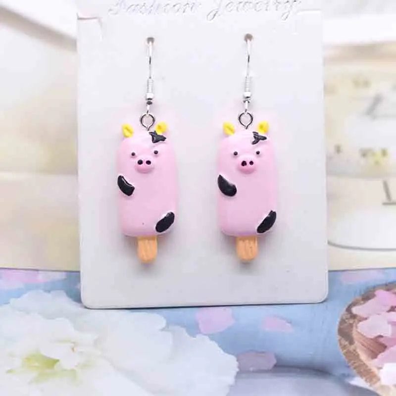 Eleganza Italiana Earring For Women Resin Handmade Cute Animals Ice Cream Drinks Candy Fruits Pissa Drop Earrings Funny Gift Streetwear high fashion shein amazon temu target Walmart online