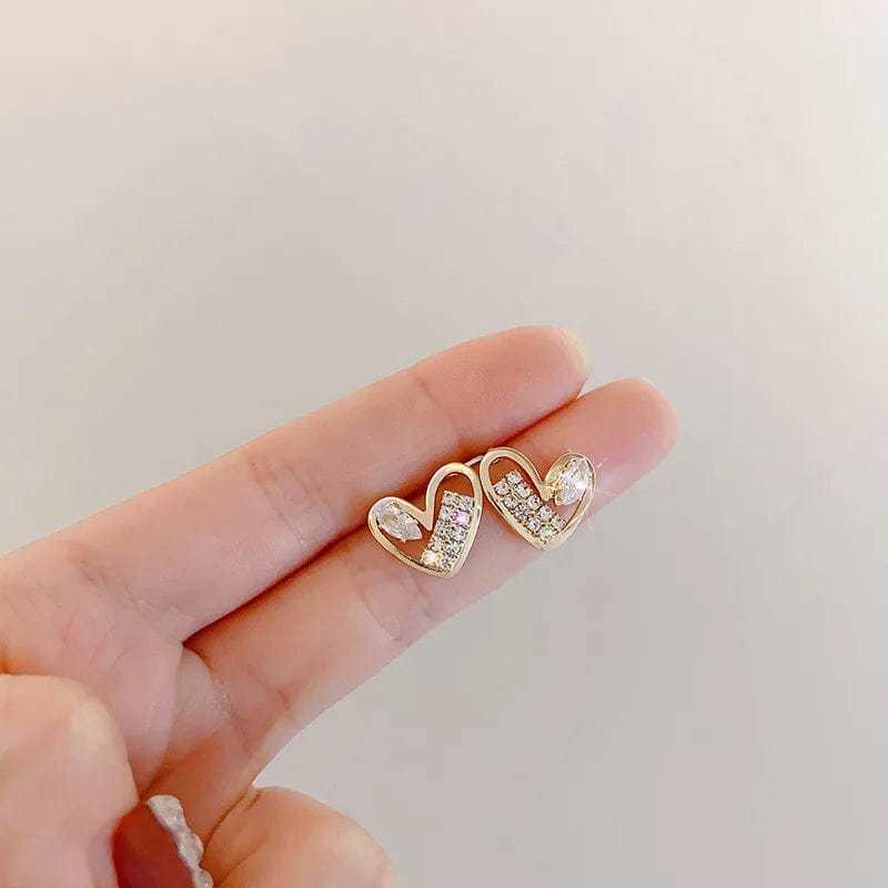 Eleganza Italiana Engagement Enamel Heart Stud Earrings for Women Girls Summer jewelry Black Earring Wedding Gifts Streetwear high fashion shein amazon temu target Walmart online