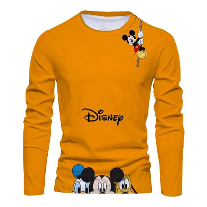 Eleganza Italiana Fall New Harajuku Streetwear Disney Brand Stitch and Mickey Anime Fashion Casual Trend Men&