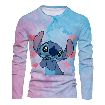 Eleganza Italiana Fall New Harajuku Streetwear Disney Brand Stitch and Mickey Anime Fashion Casual Trend Men&