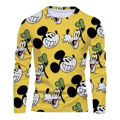 Eleganza Italiana Fall New Harajuku Streetwear Disney Brand Stitch and Mickey Anime Fashion Casual Trend Men&