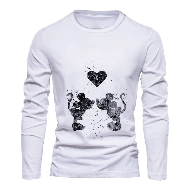 Eleganza Italiana Fall New Harajuku Streetwear Disney Brand Stitch and Mickey Anime Fashion Casual Trend Men&