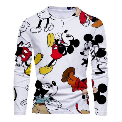 Eleganza Italiana Fall New Harajuku Streetwear Disney Brand Stitch and Mickey Anime Fashion Casual Trend Men&