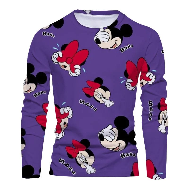 Eleganza Italiana Fall New Harajuku Streetwear Disney Brand Stitch and Mickey Anime Fashion Casual Trend Men&