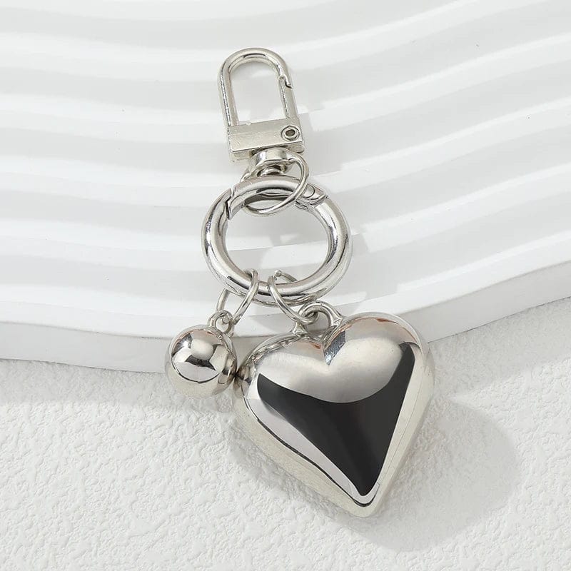 Eleganza Italiana Fashion Alloy Keychains Big Hearts Little Ball Key Rings For Women Men Friendship Gift Handbag Decoration Handmade Jewelry Streetwear high fashion shein amazon temu target Walmart online