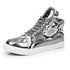 Eleganza Italiana Fashion Silver Crocodile Skateboard Sneakers Men Mirrors Designer Mens Luxury Shoes Streetwear High Top Zip Men&