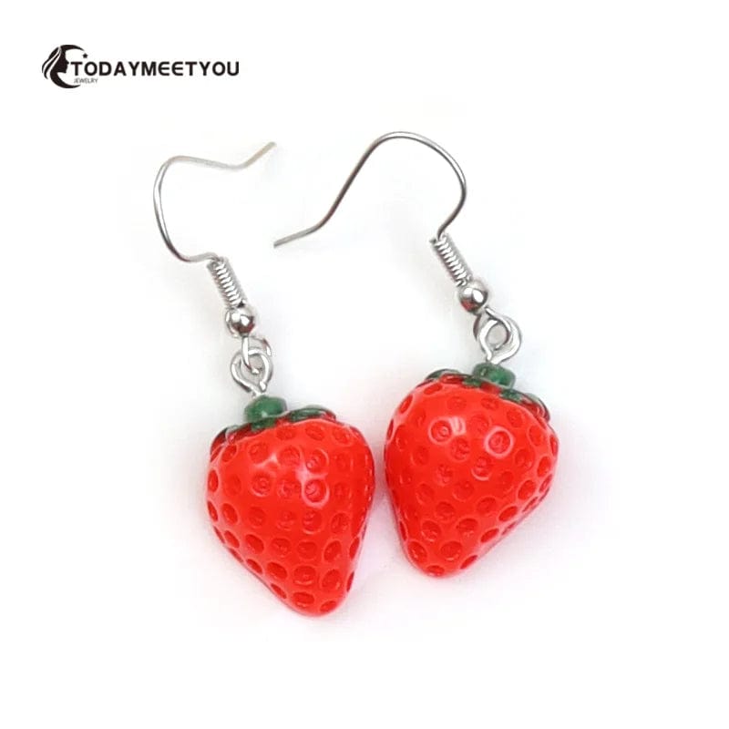 Eleganza Italiana Fashion Simple Acrylic Strawberry Orange Avocado Pendant Earrings Quality Drop Earrings for Girl Women Gift Lovely Fruit Jewelry Streetwear high fashion shein amazon temu target Walmart online