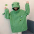 Eleganza Italiana Frog Hoodie Sweatshirt Springtime Embroidery Oversized Men and Women&