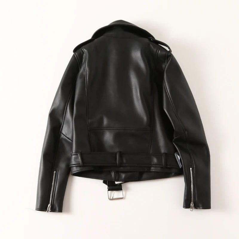 Eleganza Italiana FTLZZ 2022 New Leather Jacket Women Spring Autumn Coat  Women Faux PU Bike Jacket Moto Leather Jacket Lady Casual Street Outwear Streetwear high fashion shein amazon temu target Walmart online