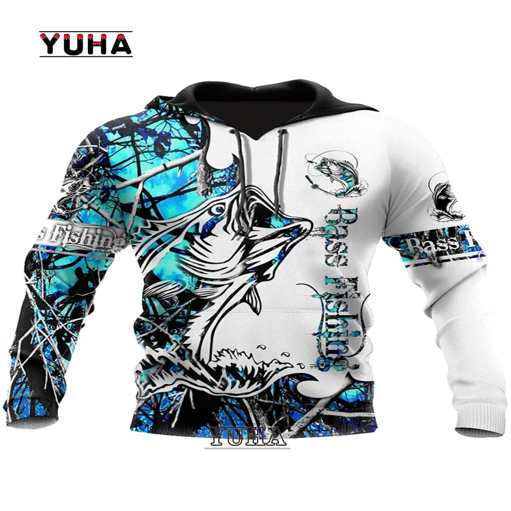 Eleganza Italiana Funny Animal Bass Marlin Fishing Fisher Camo NewFashion Streetwear Harajuku Men/Women 3Dprint Hoodies Streetwear high fashion shein amazon temu target Walmart online