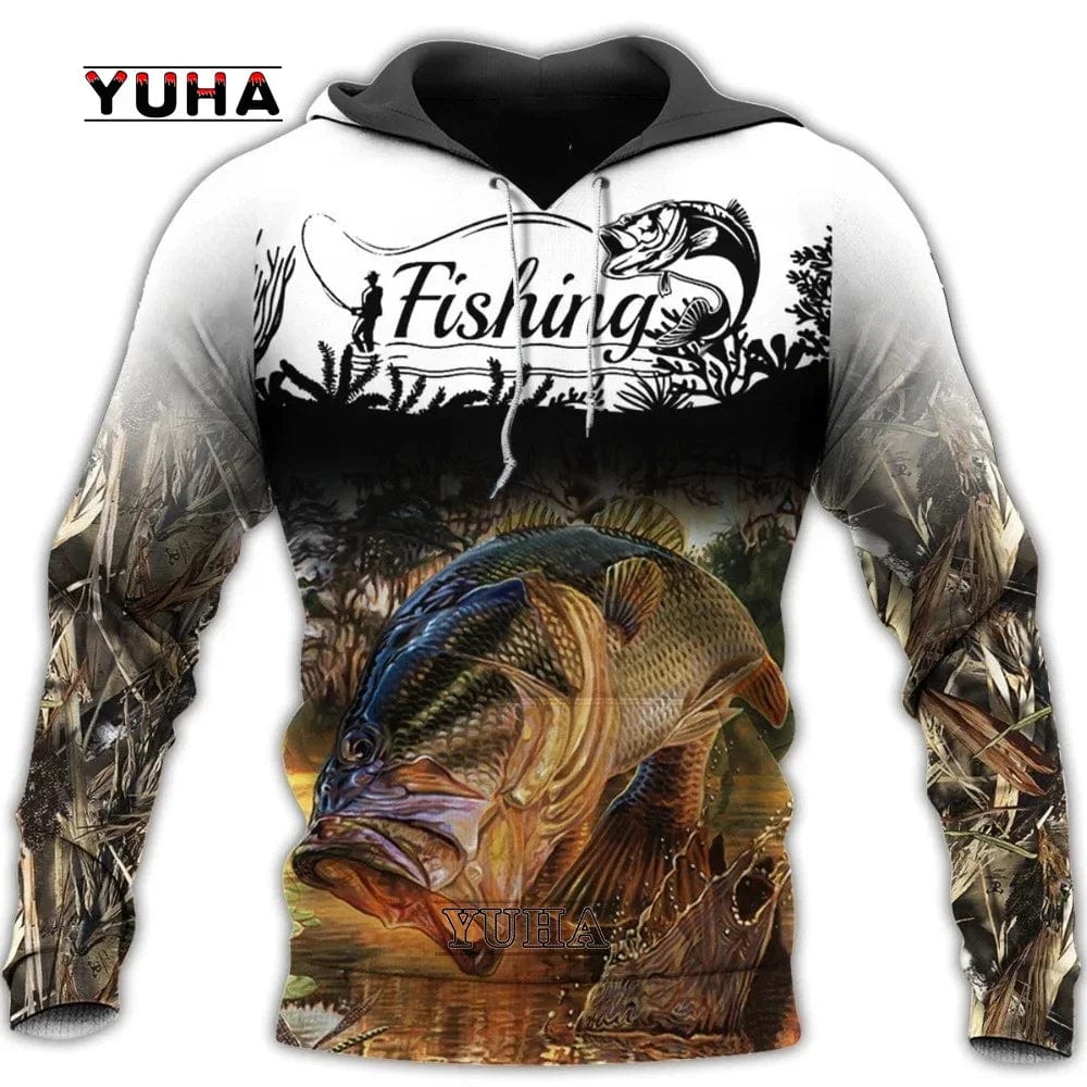 Eleganza Italiana Funny Animal Bass Marlin Fishing Fisher Camo NewFashion Streetwear Harajuku Men/Women 3Dprint Hoodies Streetwear high fashion shein amazon temu target Walmart online