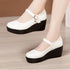 Eleganza Italiana GKTINOO 2024 Spring Leather Shoes Women Platform Wedges Shoe High Heels Round Toe Soft Sole White Women Pumps Large Size 33-43 Streetwear high fashion shein amazon temu target Walmart online