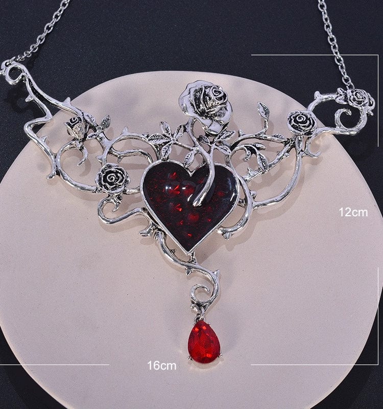 Eleganza Italiana Gothic Culture Pendant Rose Vine Drop Oil Necklace Streetwear high fashion shein amazon temu target Walmart online