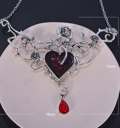 Eleganza Italiana Gothic Culture Pendant Rose Vine Drop Oil Necklace Streetwear high fashion shein amazon temu target Walmart online