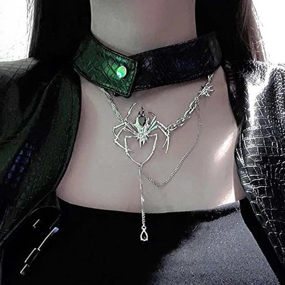 Eleganza Italiana Gothic Spider Crystal Pendant Necklace for Women Dark Long Tassel Chain Spicy Girl Chokers Y2K Accessories Fashion Jewelry Party Streetwear high fashion shein amazon temu target Walmart online