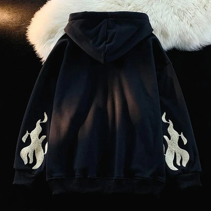 Eleganza Italiana Harajuku Embroidery Sweatshirt Women Oversized Zip-Up Hoodies Gothic Hip Hop Hooded Streetwear Female Hoodie Y2k Full Jacket Streetwear high fashion shein amazon temu target Walmart online