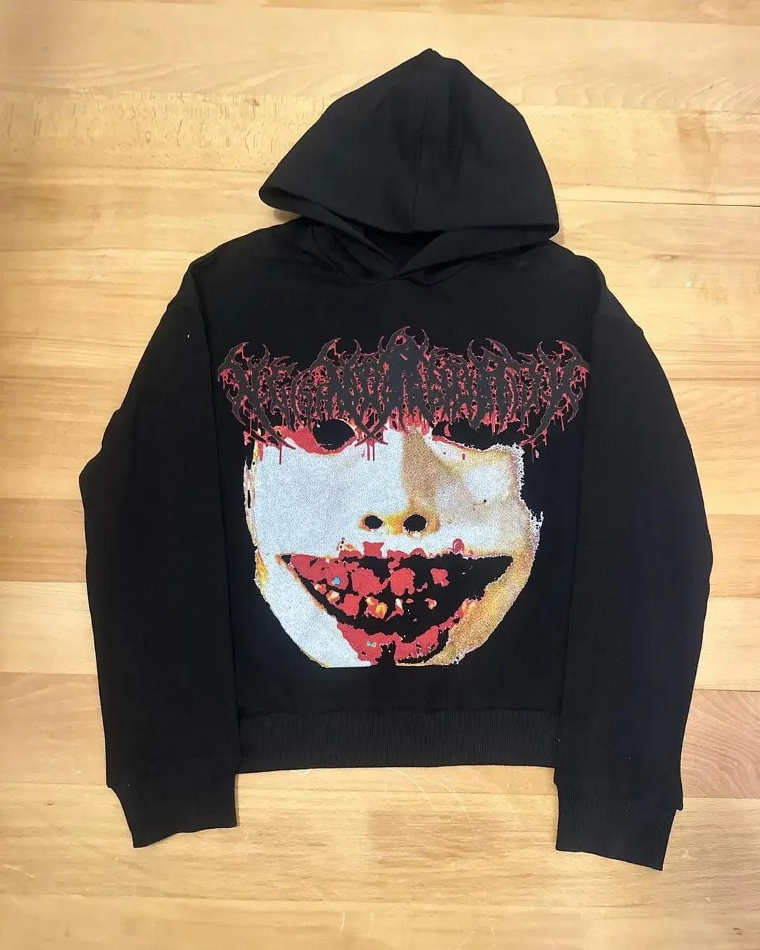 Eleganza Italiana Harajuku Face Print Hoodie Oversized Goth Streetwear Tops Grunge Hoodies Women Couples New 2024 Sweatshirt Gothic Y2k Clothes Streetwear high fashion shein amazon temu target Walmart online