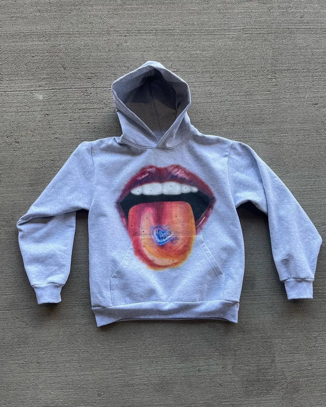 Eleganza Italiana Harajuku Gray Mouth oversized hoodie 2024 new sweatshirt grunge hoodies women goth y2k tops streetwear gothic clothes Streetwear high fashion shein amazon temu target Walmart online