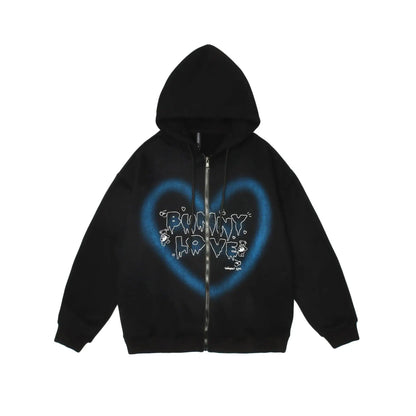 Eleganza Italiana Heart shaped letter hoodie oversize loose casual Harajuku draped feeling lazy men autumn American hoodie hiphop jacket grunge Streetwear high fashion shein amazon temu target Walmart online