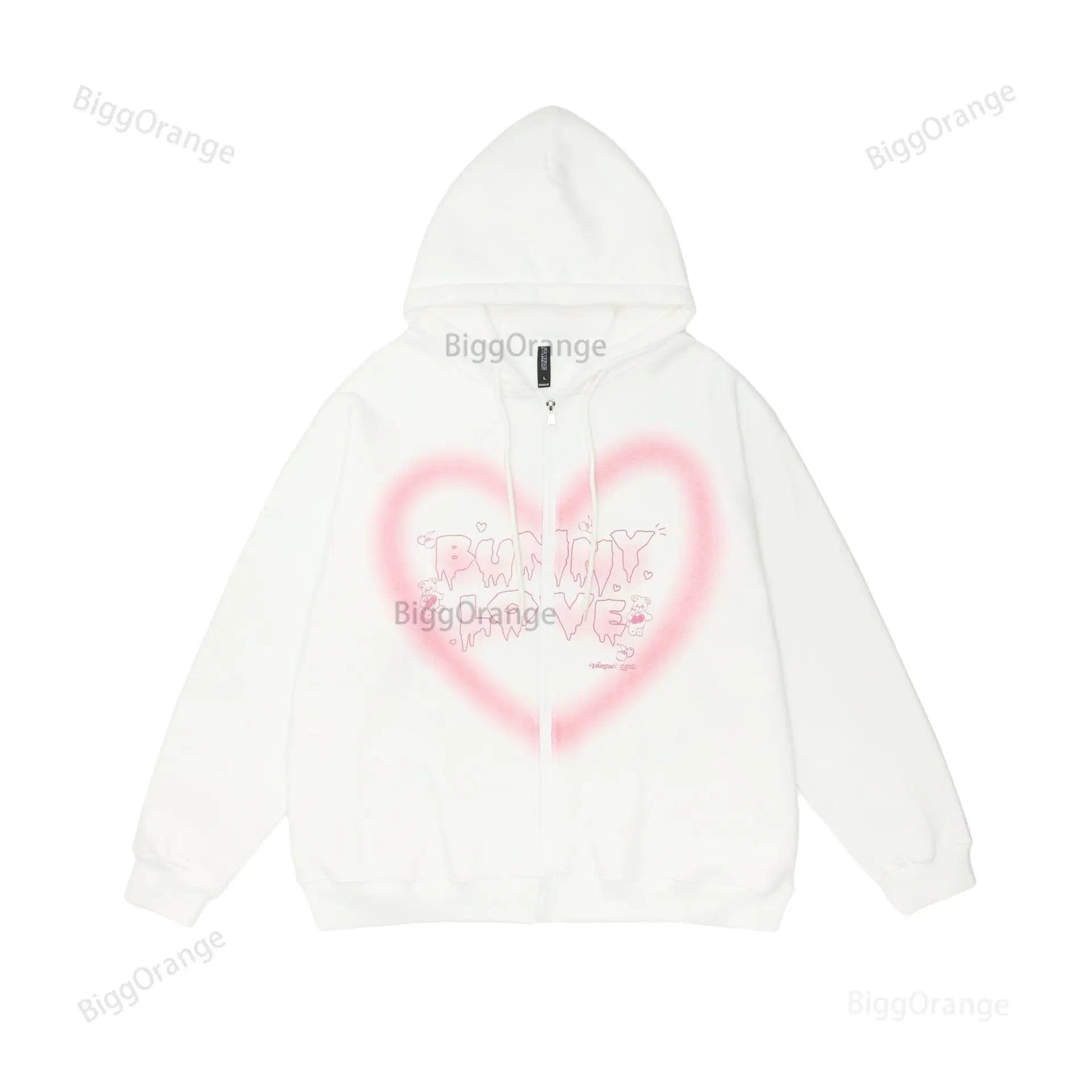 Eleganza Italiana Heart shaped letter hoodie oversize loose casual Harajuku draped feeling lazy men autumn American hoodie hiphop jacket grunge Streetwear high fashion shein amazon temu target Walmart online