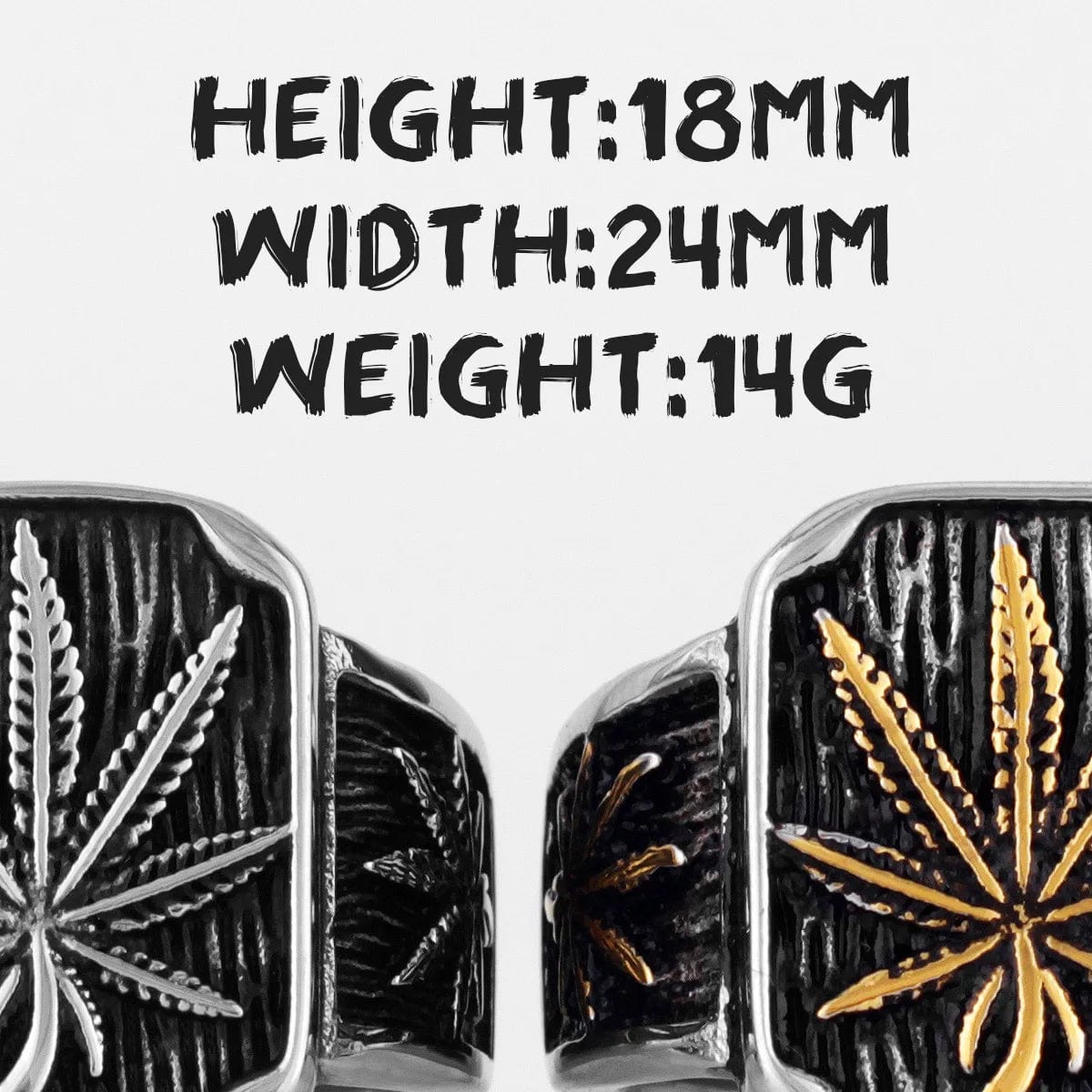 Eleganza Italiana Hemp Leaves Stainless Steel Mens Rings Punk Hip Hop Unique Trendy for Male Boyfriend Biker Jewelry Creativity Gift Wholesale Streetwear high fashion shein amazon temu target Walmart online