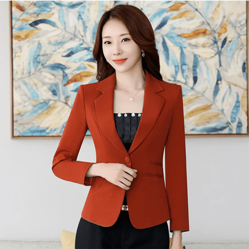 Eleganza Italiana High-quality Women Blazers Jacket Fall Office Lady Business Formal Wear Small Suit Single Button Blazer Coat Mujer Y89 Streetwear high fashion shein amazon temu target Walmart online