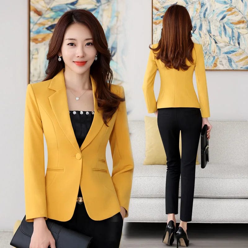 Eleganza Italiana High-quality Women Blazers Jacket Fall Office Lady Business Formal Wear Small Suit Single Button Blazer Coat Mujer Y89 Streetwear high fashion shein amazon temu target Walmart online