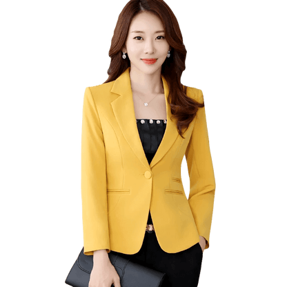 Eleganza Italiana High-quality Women Blazers Jacket Fall Office Lady Business Formal Wear Small Suit Single Button Blazer Coat Mujer Y89 Streetwear high fashion shein amazon temu target Walmart online