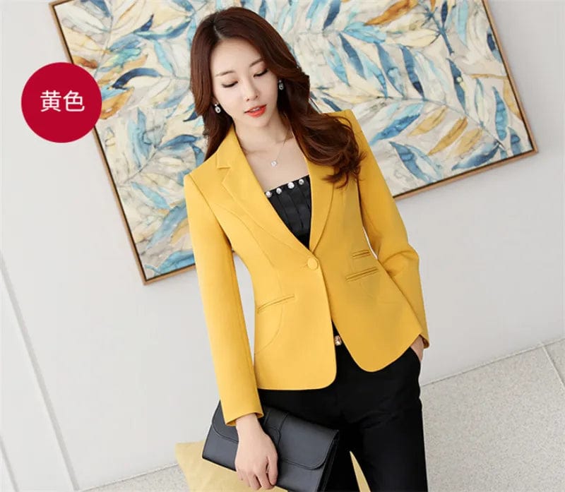 Eleganza Italiana High-quality Women Blazers Jacket Fall Office Lady Business Formal Wear Small Suit Single Button Blazer Coat Mujer Y89 Streetwear high fashion shein amazon temu target Walmart online