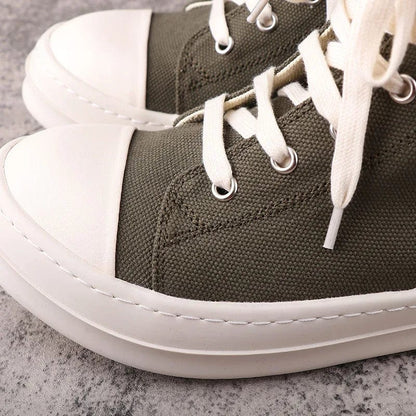 Eleganza Italiana High Street Brand  Army Green Shoes  Classic Streetwear Shoes  Sneakers Shoes Women&